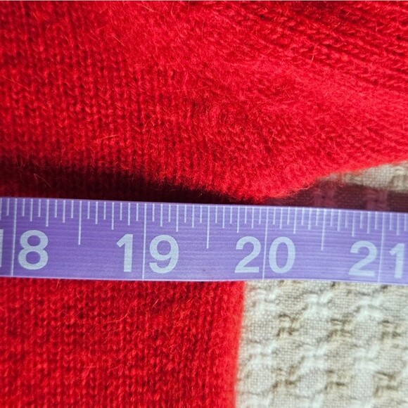 Vintage Charter Club Jane Justin Wool Blend Red Button Collar Pull Over Sweater - Picture 7 of 9